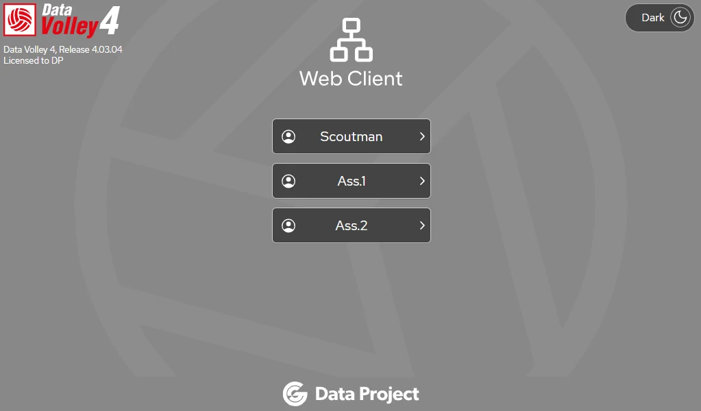 Data Volley 4 Web Client screenshot